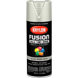 Fusion All-In -One Combination Aerosol Paint & Primer, Gloss River Rock, 12 oz. - Pkg Qty 6