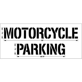 8" Motorcycle Parking on two lines - 1/8" Thick, PolyTough Plastic, White
