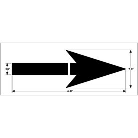 4' Federal Straight Arrow Stencil, 1/8" Thick, PolyTough, Plastic, White