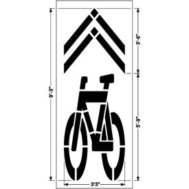 Federal Shared Roadway Bicycle Symbol, 1/8" Thick, PolyTough, Plastic, White