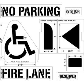 Parking Lot Starter Kit Stencil, 1/8" Thick, PolyTough, Plastic, White