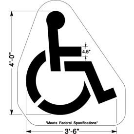 Large Handicap Symbol, 1/8" Thick, PolyTough, Plastic, White