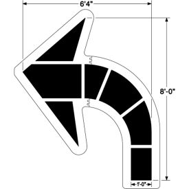 Large Federal Curved Arrow Stencil, 1/8" Thick, PolyTough, Plastic, White