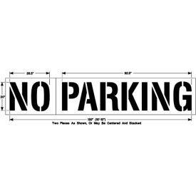 20" NO PARKING, 1/8" Thick, PolyTough, Plastic, White