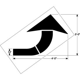 4' Federal Curved Arrow Stencil, 1/8" Thick, PolyTough, Plastic, White