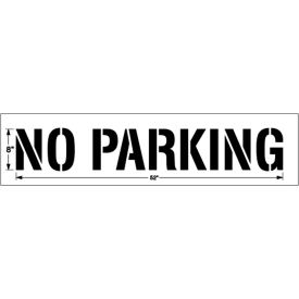 8" NO PARKING, 1/8" Thick, PolyTough, Plastic, White