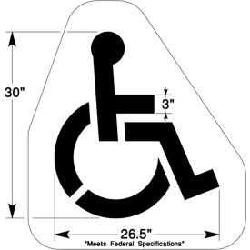 Small Handicap Symbol, 1/8" Thick, PolyTough, Plastic, White