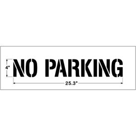 4" NO PARKING, 1/8" Thick, PolyTough, Plastic, White