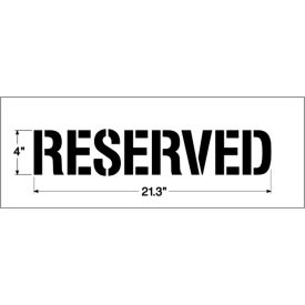 4" RESERVED, 1/8" Thick, PolyTough, Plastic, White