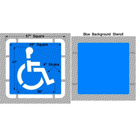 Large Federal Handicap with Border & Background, 1/8" Thick, PolyTough, Plastic, White