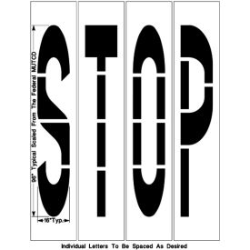 96" Federal STOP, 1/8" Thick, PolyTough, Plastic, White