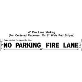 4" NO PARKING FIRE LANE, 1/8" Thick, PolyTough, Plastic, White