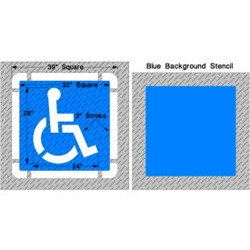 Small Federal Handicap with Border & Background, 1/8" Thick, PolyTough, Plastic, White
