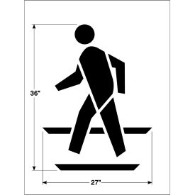 36" Federal Pedestrian Symbol, 1/8" Thick, PolyTough, Plastic, White