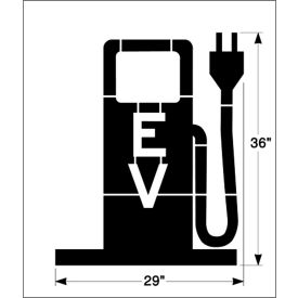 Electric Vehicle Charging Symbol, SM, PolyTough, Plastic, White