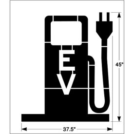 Electric Vehicle Charging Symbol, PolyTough Plastic, White