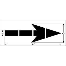 6' Federal Straight Arrow Stencil, 1/8" Thick, PolyTough, Plastic, White