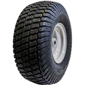 Hi-Run Lawn/Garden Tire Assembly 18X8.50-8 4PR SU05 GRY White Solid Wheel Zerk Metal Bushing 3/4"ID