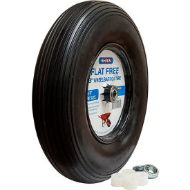 8" Pneumatic Wheelbarrow Wheel with Universal Bearing Kit & Grease Fitting (Rib)