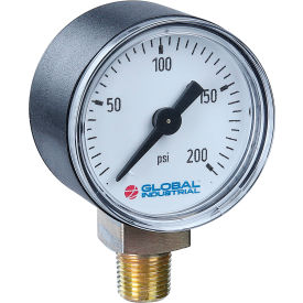2-1/2" Pressure Gauge, 30 INHG/60 PSI, 1/4" NPT LM, Plastic
