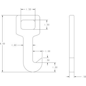 Battery J Hook, Yellow - 2000 LB Capacity