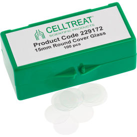 15mm Round Cover Glass, Fits 24 Well Plate, Sterile, 100/PK