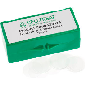 20mm Round Cover Glass, Fits 12 Well Plate, Sterile, 100/PK