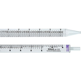 50mL Serological Pipet, Individually Wrapped, Paper/Plastic Bag, Sterile, Polystyrene