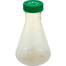2L Erlenmeyer Flask, Vent Cap, Plain Bottom, Polycarbonate, Sterile