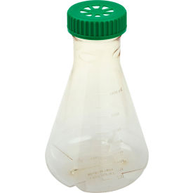 2L Erlenmeyer Flask, Vent Cap, Baffled Bottom, Polycarbonate, Sterile