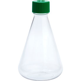 1000mL Erlenmeyer Flask, Vent Cap, Plain Bottom, PETG, Sterile