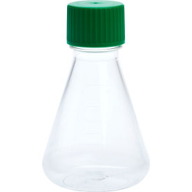 250mL Erlenmeyer Flask, Solid Cap, Plain Bottom, PETG, Sterile