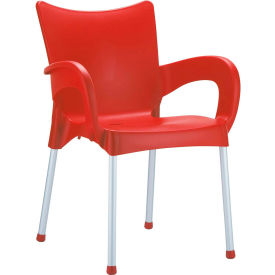 Resin Dining Arm Chair, Red