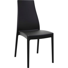 High-Back Dining Chair, Black