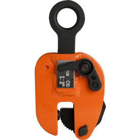 Renfroe LA Vertical Lifting, 180 Degree Turning Plate Clamp, Orange, Steel, 6000 Lbs Cap, 1" Opening