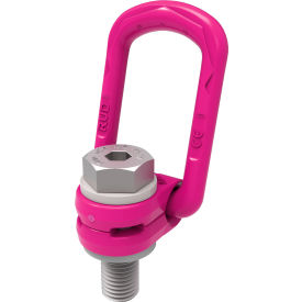 180 Pivot Hoist Ring, 44,090 lb. Load Capacity, Pink Steel, M48 Bolt