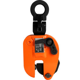 Vertical Lifting, 180 Degree Turning Plate Clamp, Steel, 1000 Lbs Cap, 5/8" Opening