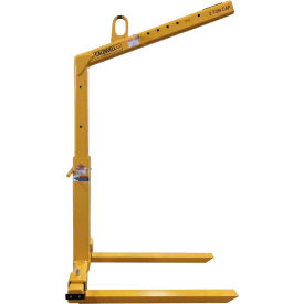 Vertical Load Lifter, Adjustable, 2 Ton Cap., 43" Fork Length, Yellow, 2" x 4" Opening