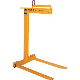 Vertical Lightweight Pallet Lifter, Wheeled, 1 Ton Capacity, 36" Fork Length, Yellow