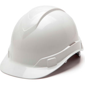 Cap Style Hard Hat, White, 6-Point Ratchet Suspension