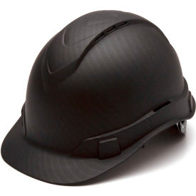 Cap Style Vented Hard Hat, Matte Black Graphite Pattern, 4-Point Ratchet Suspension