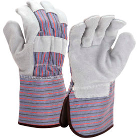 Split Cowhide Leather Palm Gloves with Rubberized Gauntlet Cuff, Size XL