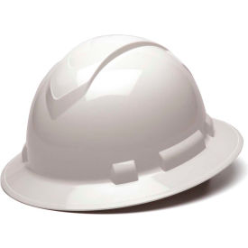 Full Brim Hard Hat 6-Point Ratchet Suspension - White