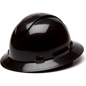 Full Brim Hard Hat, Black, 4-Point Ratchet Suspension