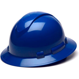 Full Brim Hard Hat, Blue, 4-Point Ratchet Suspension