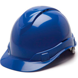 Vented Cap Style Hard Hat, Blue, 4-Point Ratchet Suspension