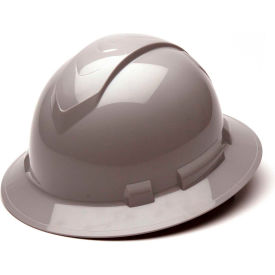 Full Brim Hard Hat, Gray, 4-Point Ratchet Suspension