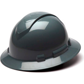 Full Brim Hard Hat, Slate Gray, 4-Point Ratchet Suspension