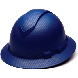 Full Brim Hard Hat, Mate Blue Pattern, 4-Point Ratchet Suspension