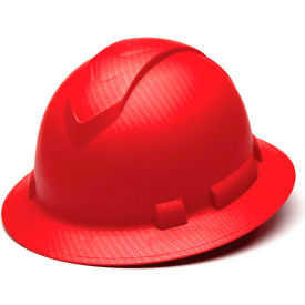 Full Brim Hard Hat, Mate Red Pattern, 4-Point Ratchet Suspension